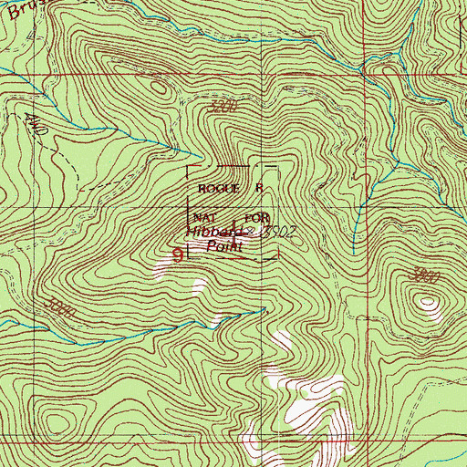 Topographic Map of Hibbard Point, OR