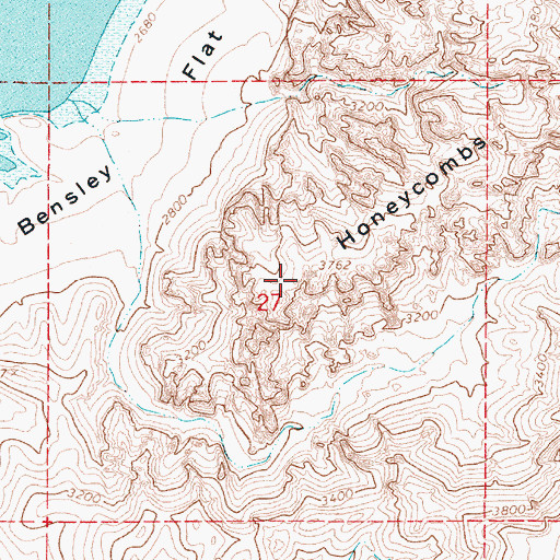 Topographic Map of Honeycombs, OR