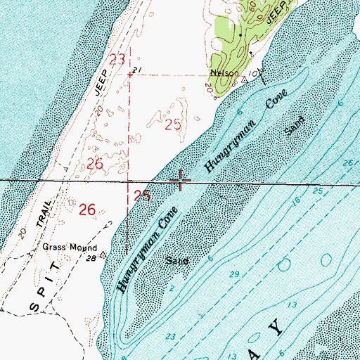 Topographic Map of Hungryman Cove, OR