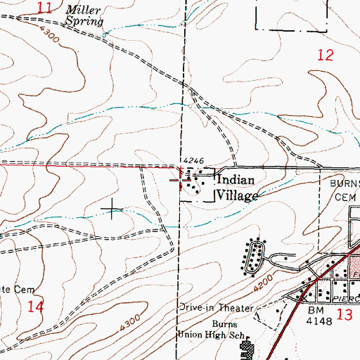 Topographic Map of Indian Village, OR