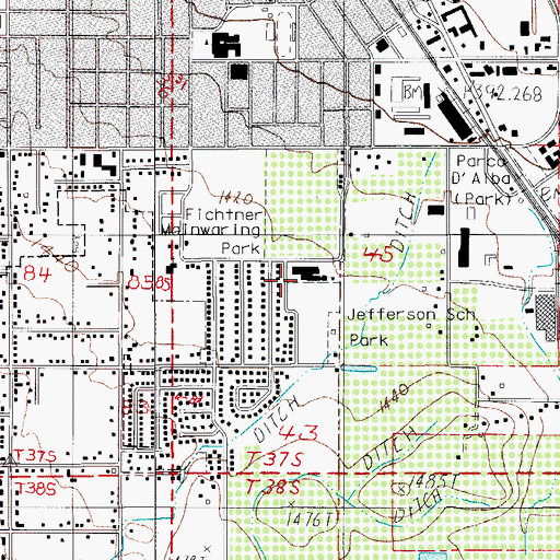 Topographic Map of Jefferson Elementary School, OR