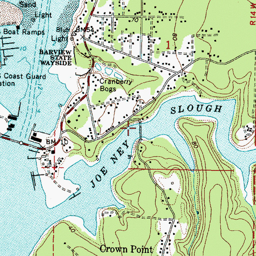 Topographic Map of Joe Ney Slough, OR