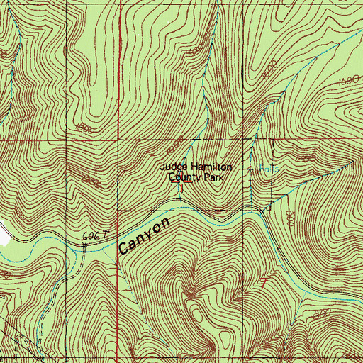 Topographic Map of Judge Hamilton County Park, OR