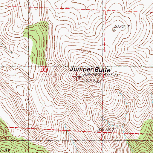 Topographic Map of Juniper Butte, OR