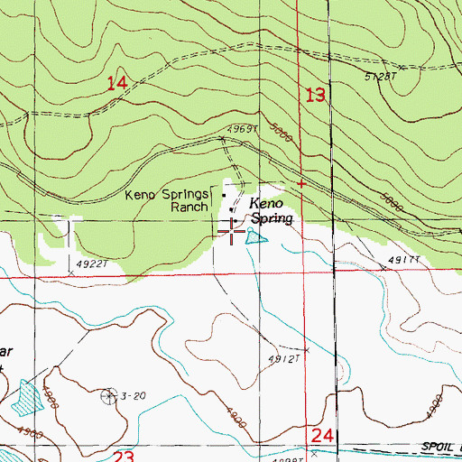 Topographic Map of Keno Spring, OR