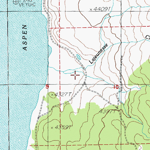 Topographic Map of Lajeunesse Creek, OR