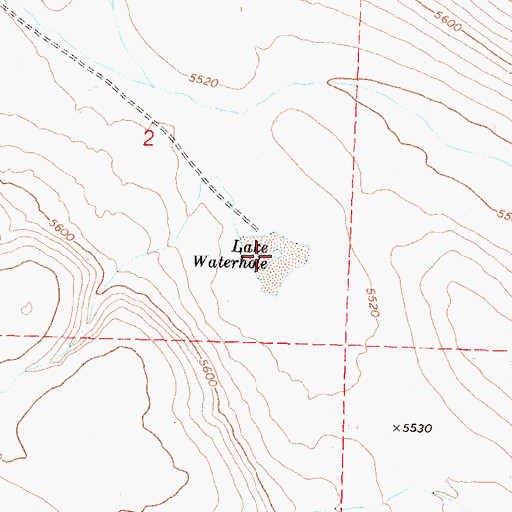 Topographic Map of Lake Waterhole, OR