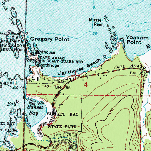 Topographic Map of Lighthouse Beach, OR