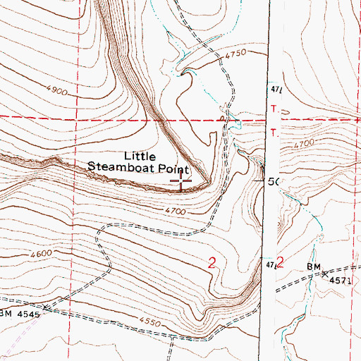 Topographic Map of Little Steamboat Point, OR
