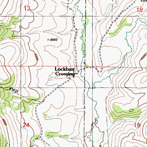Topographic Map of Lockhart Crossing, OR