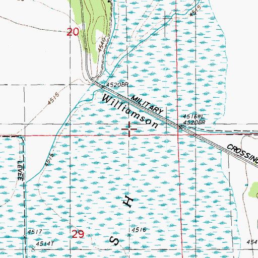 Topographic Map of Military Crossing, OR