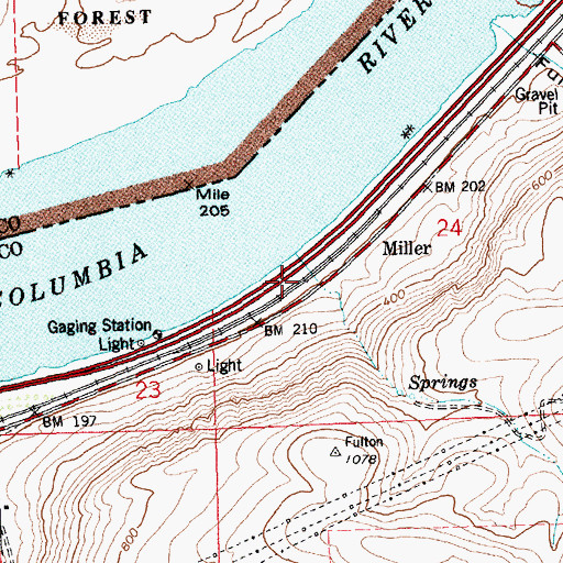 Topographic Map of Miller (historical), OR