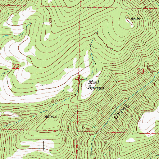 Topographic Map of Mud Spring, OR