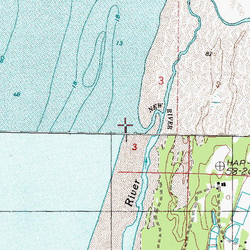 Topographic Map of New River, OR