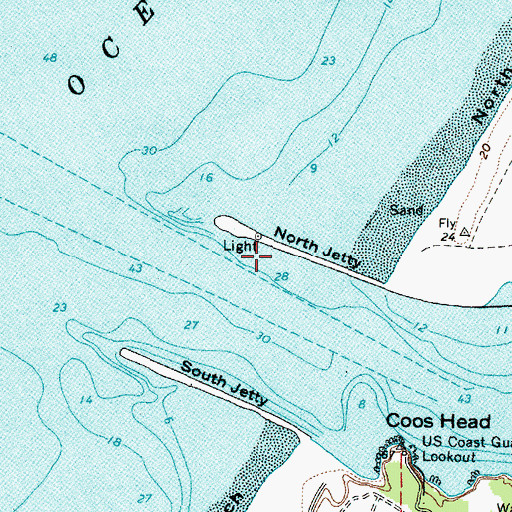 Topographic Map of North Jetty, OR