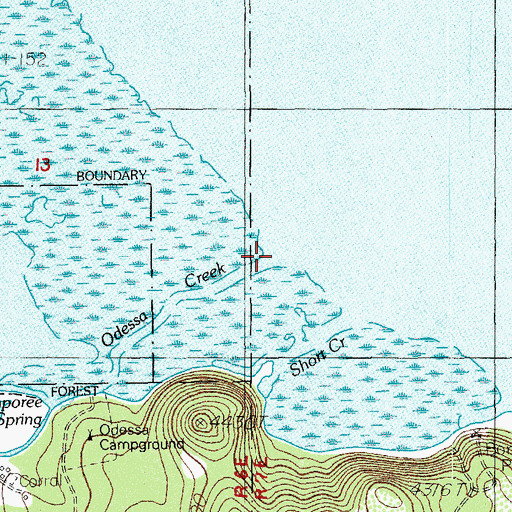 Topographic Map of Odessa Creek, OR