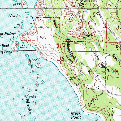 Topographic Map of Oregon Islands National Wildlife Refuge, OR