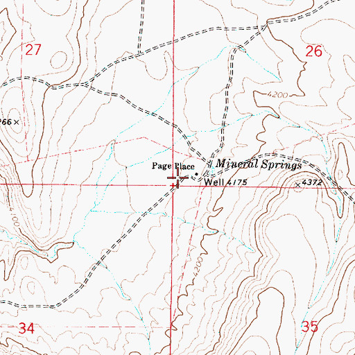 Topographic Map of Page Place, OR