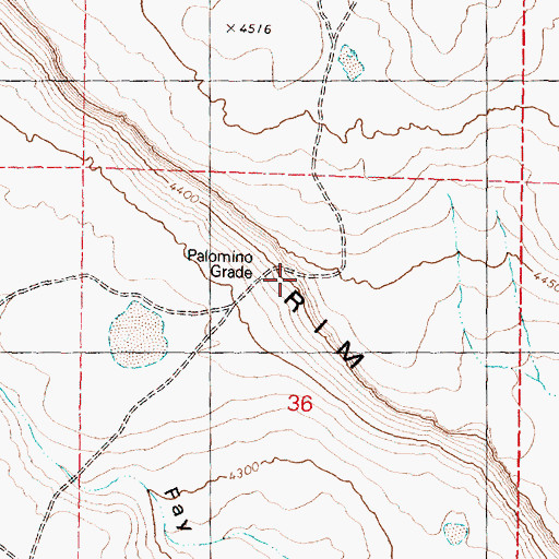Topographic Map of Palomino Grade, OR