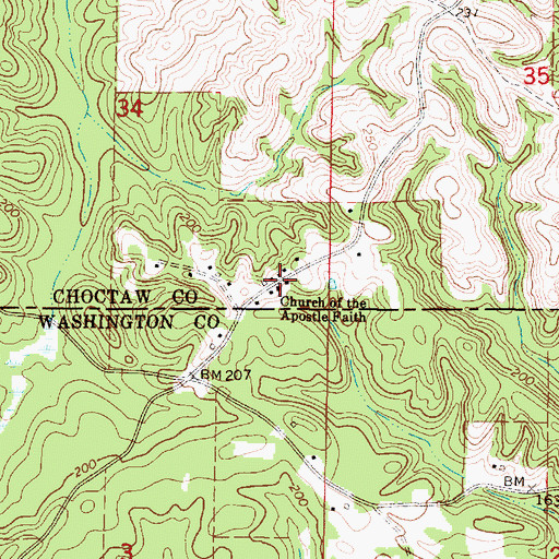 Topographic Map of Church of the Apostle Faith, AL