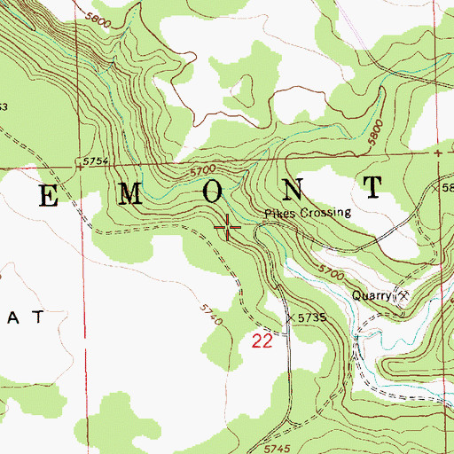 Topographic Map of Pikes Crossing Recreation Site, OR