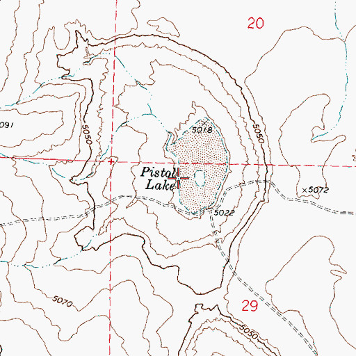 Topographic Map of Pistol Lake, OR