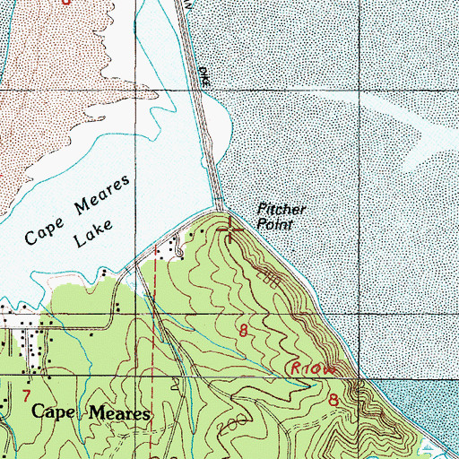 Topographic Map of Pitcher Point, OR