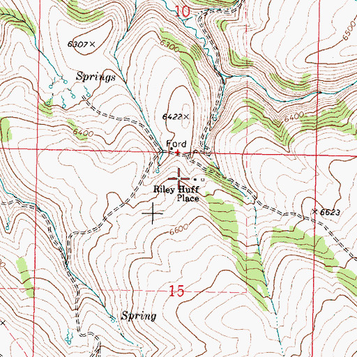 Topographic Map of Riley Huff Place, OR