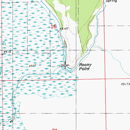 Topographic Map of Rocky Point, OR