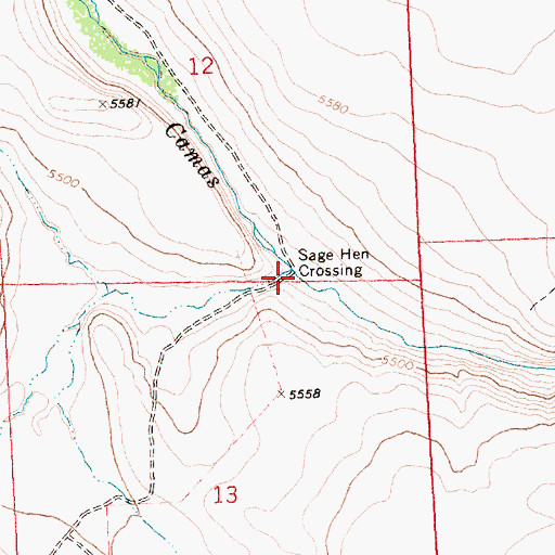 Topographic Map of Sage Hen Crossing, OR