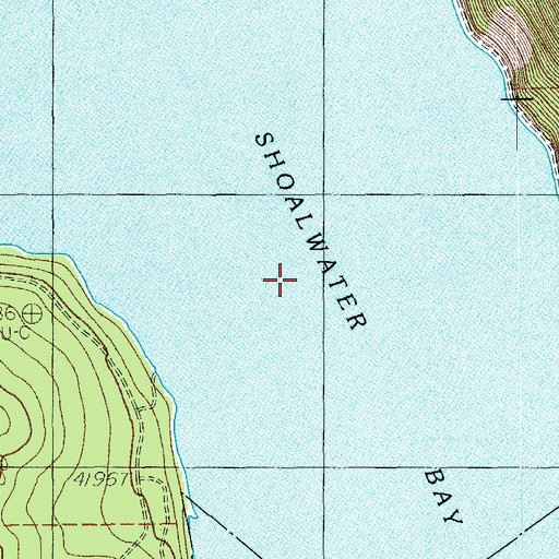 Topographic Map of Shoalwater Bay, OR