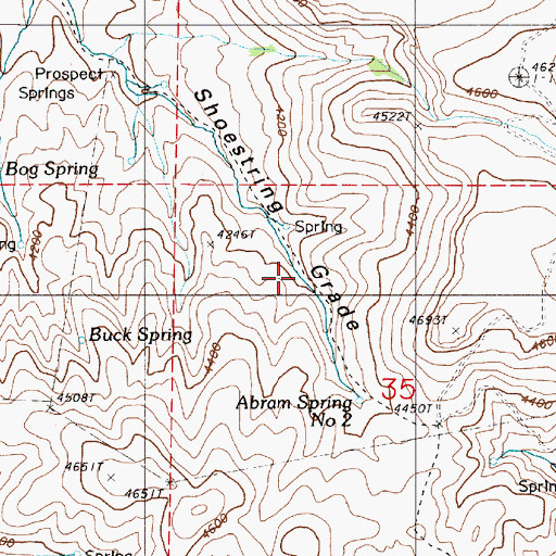 Topographic Map of Shoestring Grade, OR