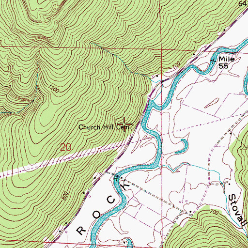Topographic Map of Church Hill Cemetery, AL