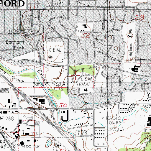 Topographic Map of Siskiyou Memorial Park, OR