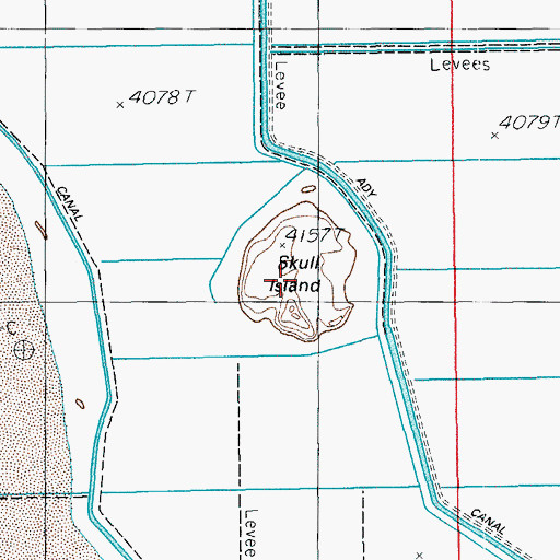 Topographic Map of Skull Island, OR