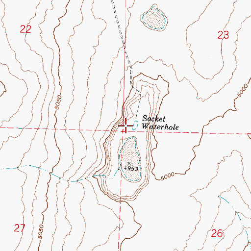 Topographic Map of Socket Waterhole, OR