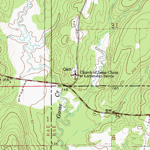Topographic Map of The Church of Jesus Christ of Latter Day Saints, AL