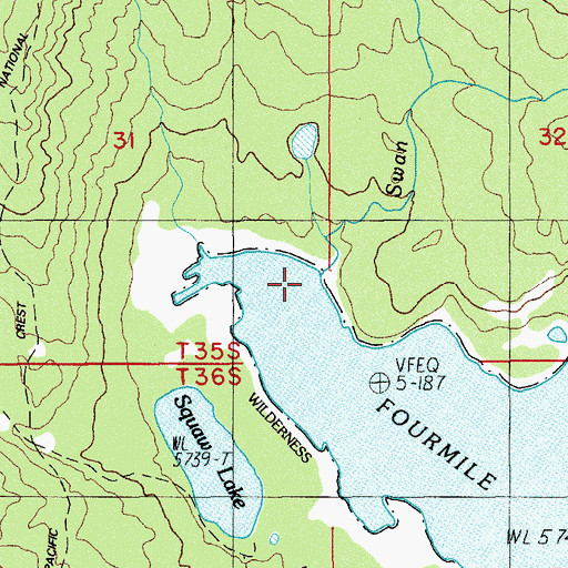 Topographic Map of Swan Creek, OR