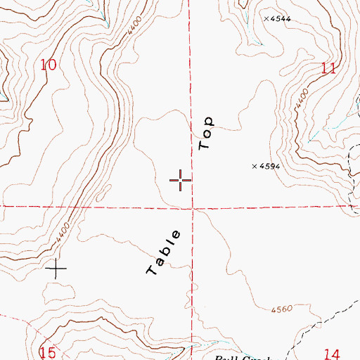 Topographic Map of Table Top, OR