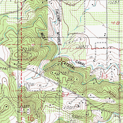Topographic Map of Talent Lateral, OR