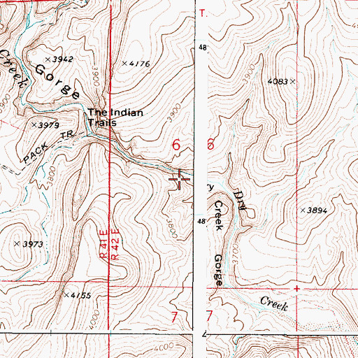Topographic Map of The Indian Trails, OR