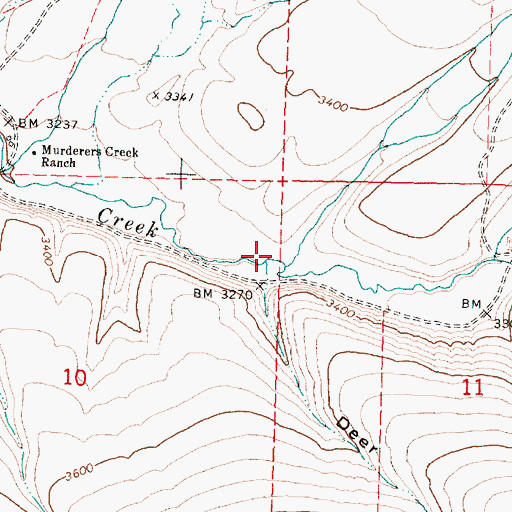 Topographic Map of Todd Creek, OR