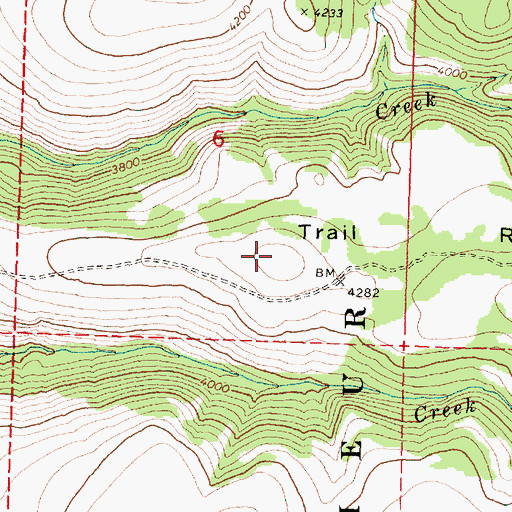 Topographic Map of Trail Ridge, OR
