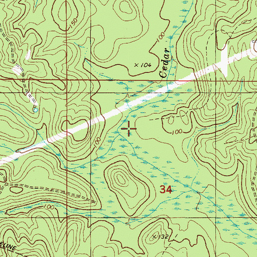 Topographic Map of Citronelle Branch, AL