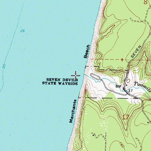 Topographic Map of Twomile Creek, OR