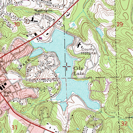 Topographic Map of City Lake, AL