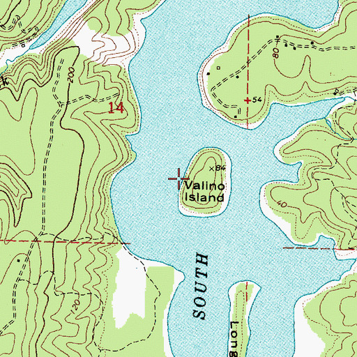 Topographic Map of Valino Island, OR