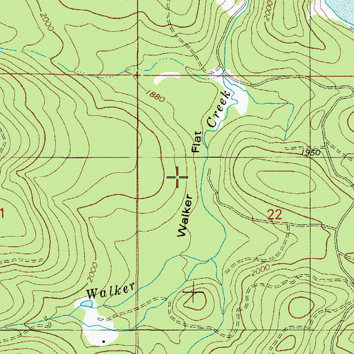 Topographic Map of Walker Flat (historical), OR