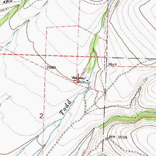 Topographic Map of Weaver Cabin, OR