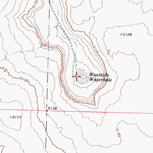 Topographic Map of Westside Waterhole, OR